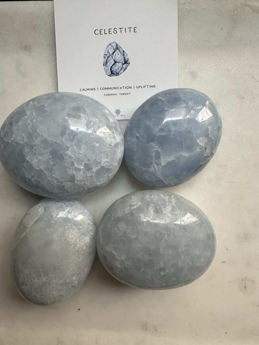 Celestite Palm Stone